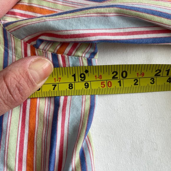Women's CHAPS Colorful Striped Button Up Shirt size Small - Picture 5 of 8